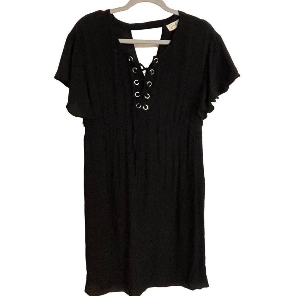 JESSICA SIMPSON MATERNITY DRESS‎ SIZE MEDIUM BLACK FLOWY BOHO